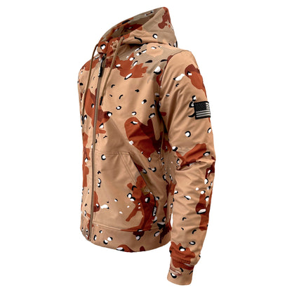 Protective SoftShell Unisex Camouflage Hoodie - “Dagger Two” with Pads