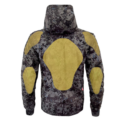 Protective SoftShell Unisex Camouflage Hoodie - “Devil Six” with Pads