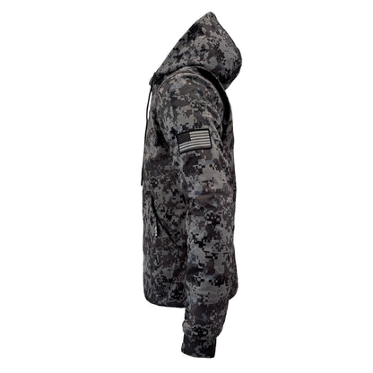 Protective SoftShell Unisex Camouflage Hoodie - “Devil Six” with Pads