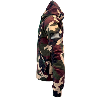 Protective SoftShell Unisex Camouflage Hoodie - “Knight Hawk” with Pads