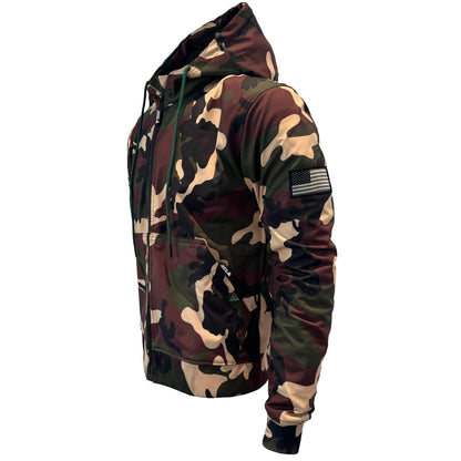 Protective SoftShell Unisex Camouflage Hoodie - “Knight Hawk” with Pads