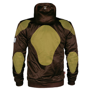 ‌Brown Solid Ultra Protective Hoodie with Pads