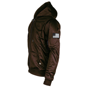 ‌Brown Solid Ultra Protective Hoodie with Pads