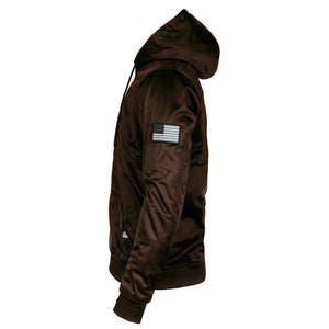 ‌Brown Solid Ultra Protective Hoodie with Pads