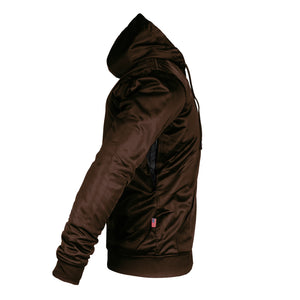 ‌Brown Solid Ultra Protective Hoodie with Pads