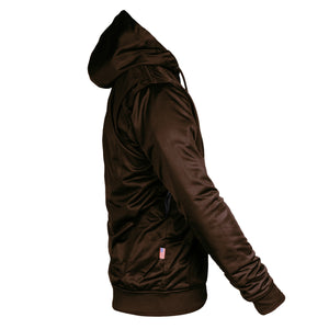 ‌Brown Solid Ultra Protective Hoodie with Pads