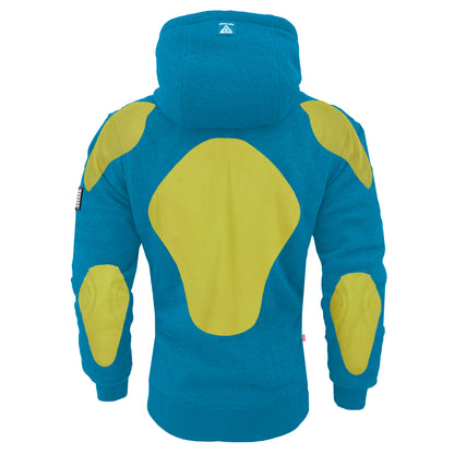 Protective Fleece Unisex Hoodie - Aqua Blue with Pads