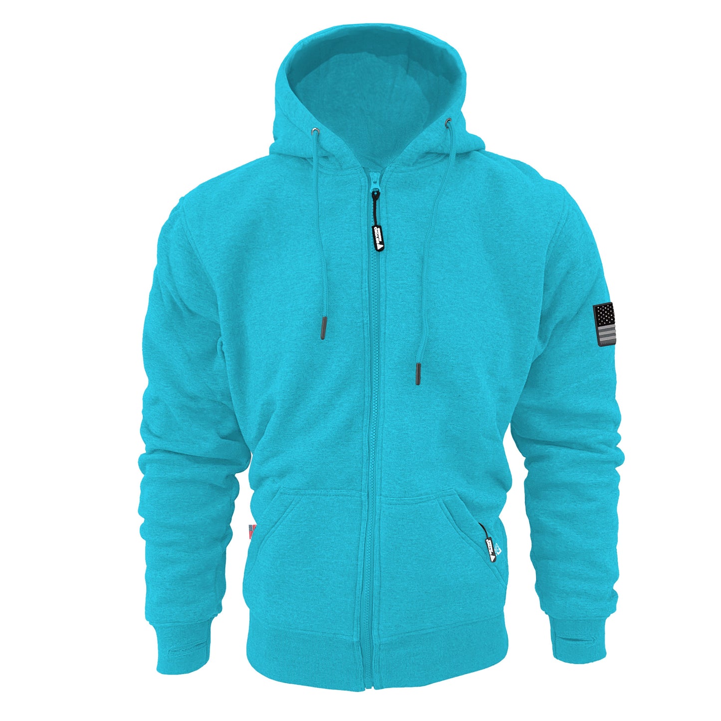 Protective Fleece Unisex Hoodie - Sky Blue with Pads