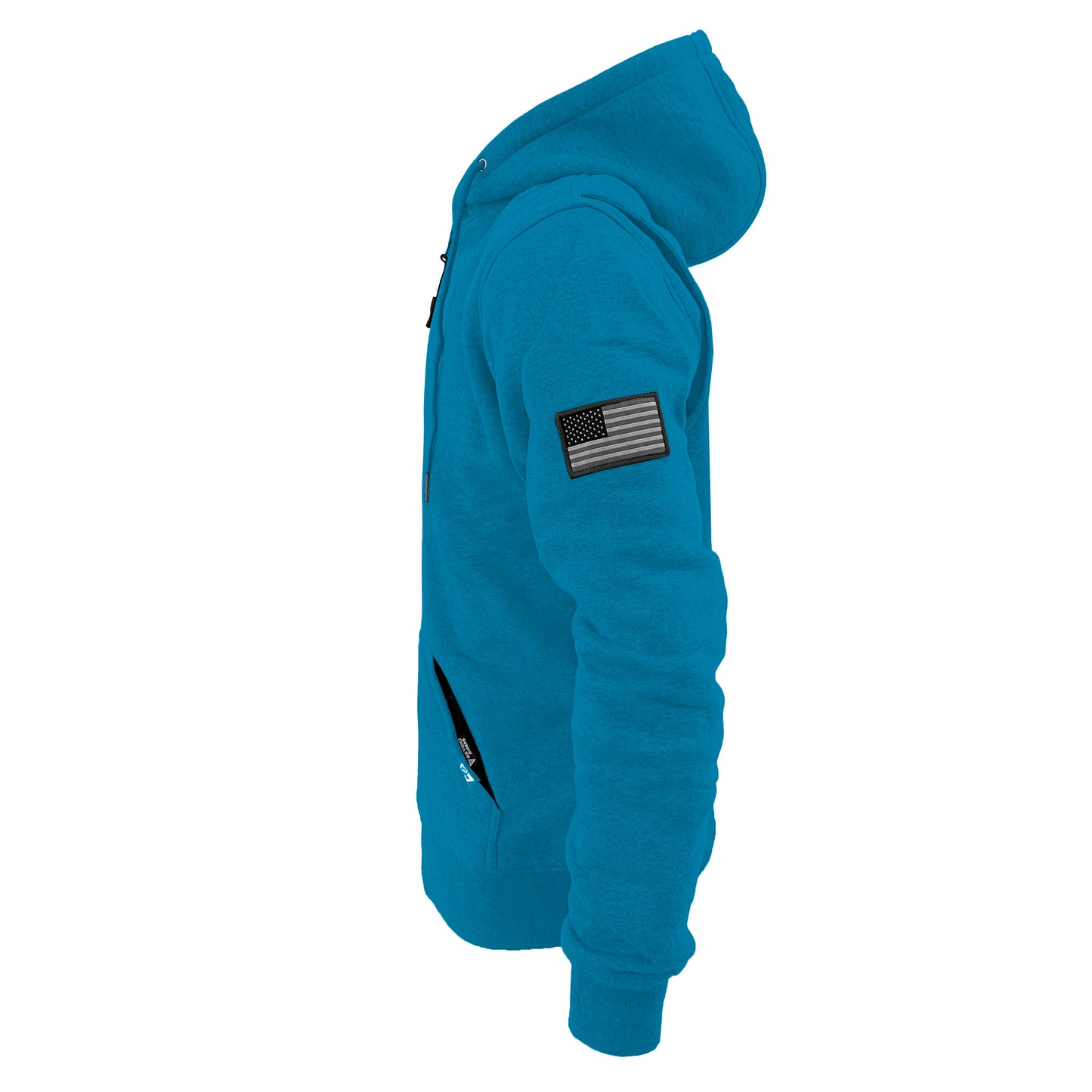 Protective Fleece Unisex Hoodie - Aqua Blue with Pads