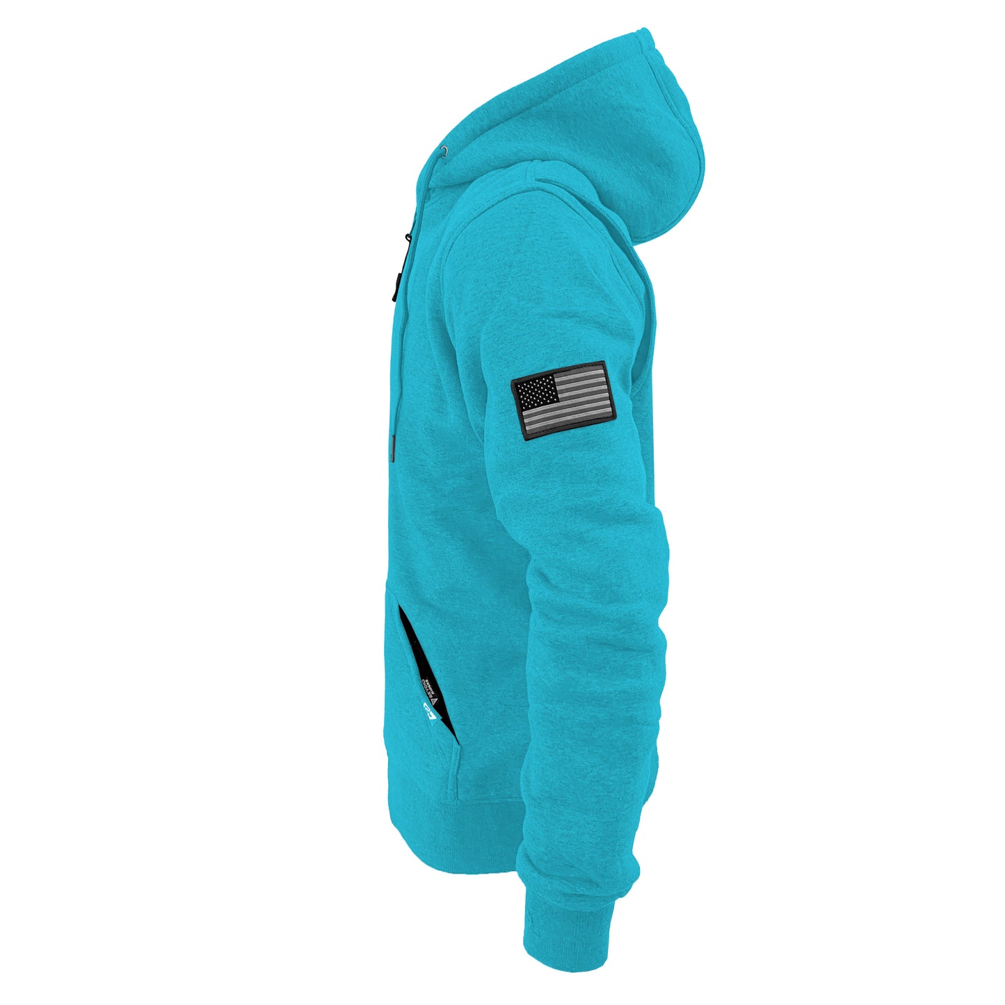 Protective Fleece Unisex Hoodie - Sky Blue with Pads
