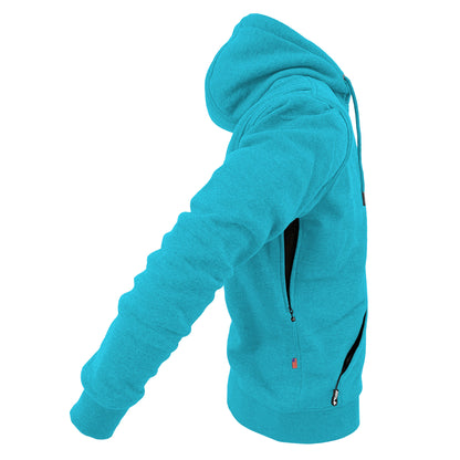 Protective Fleece Unisex Hoodie - Sky Blue with Pads
