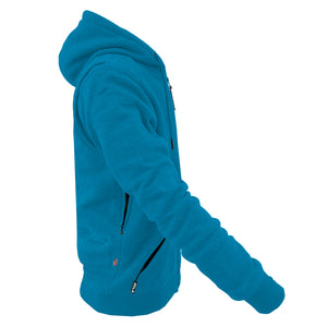 Protective Fleece Unisex Hoodie - Aqua Blue with Pads