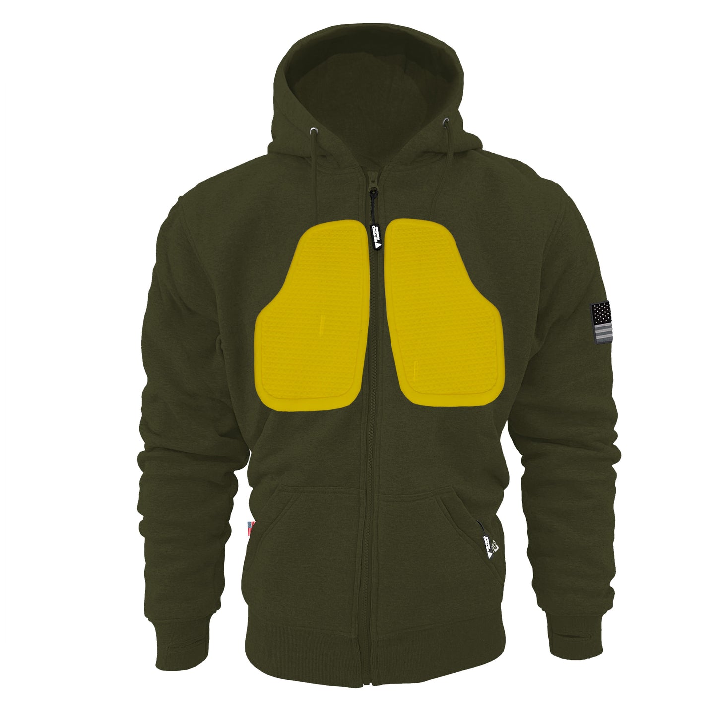 Protective Fleece Unisex Hoodie - Army Green with Pads