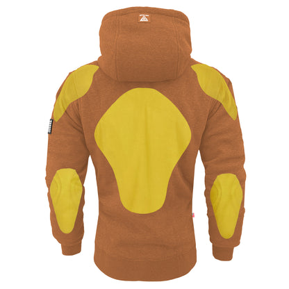 Protective Fleece Unisex Hoodie - Camel with Pads
