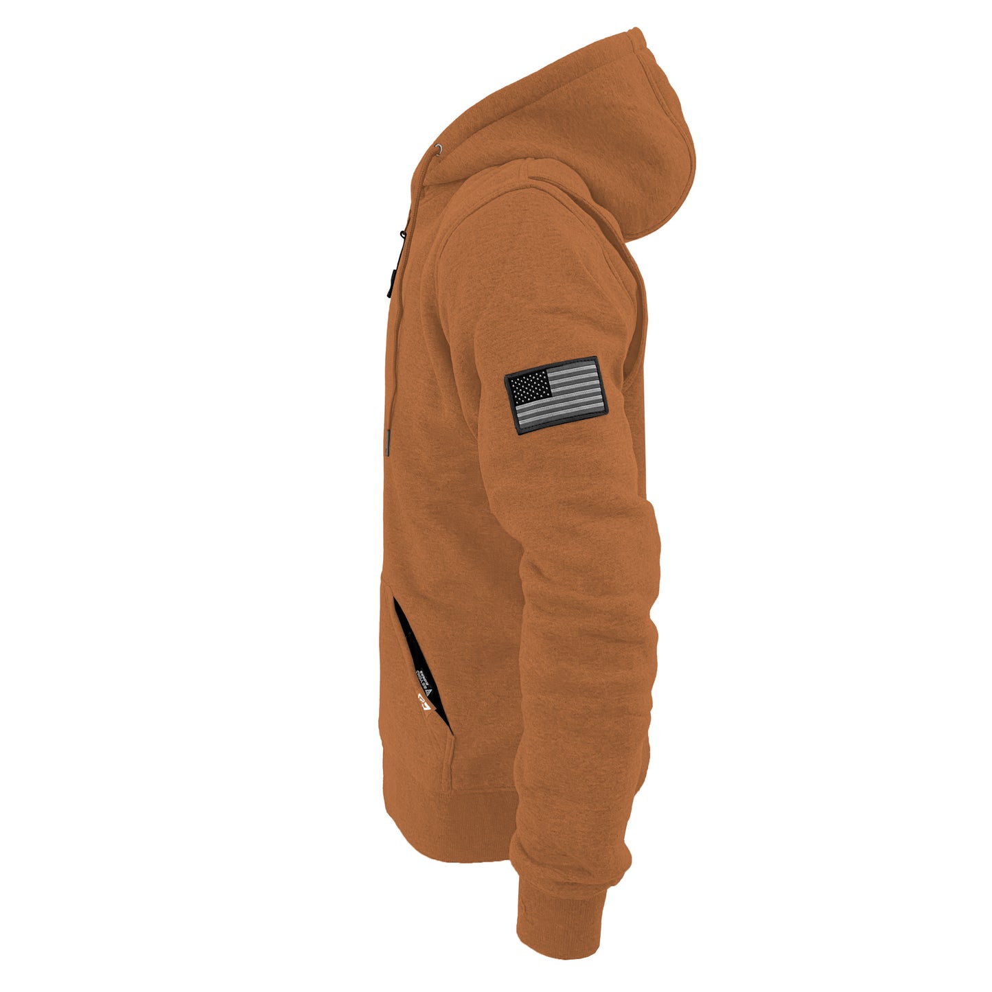 Protective Fleece Unisex Hoodie - Camel with Pads