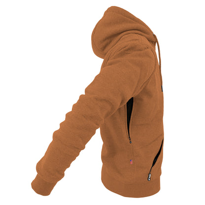 Protective Fleece Unisex Hoodie - Camel with Pads