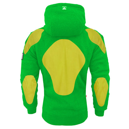 Protective Fleece Unisex Hoodie - Green with Pads