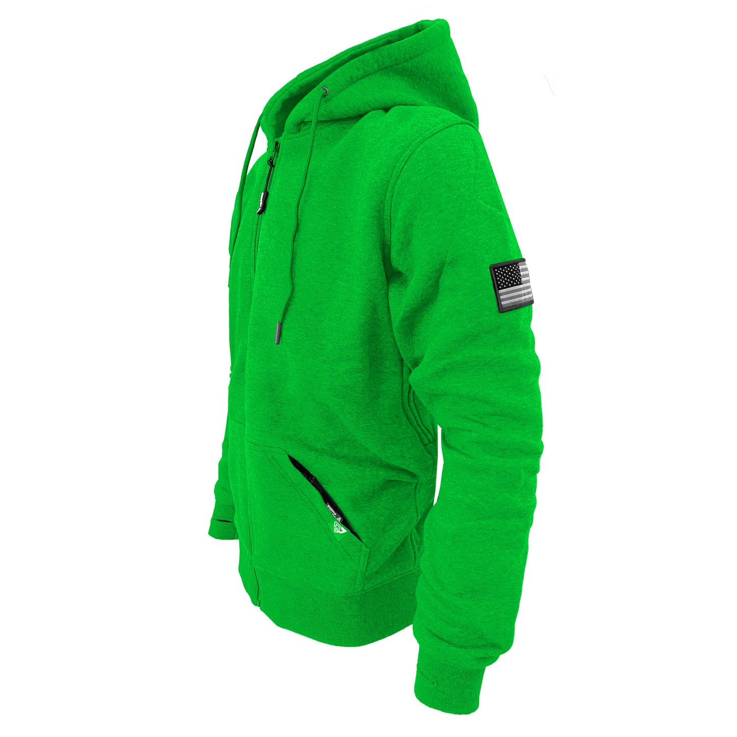 Protective Fleece Unisex Hoodie - Green with Pads