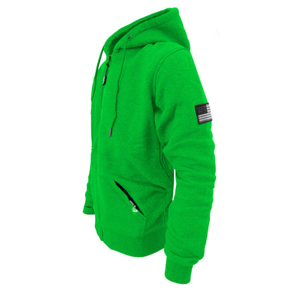 Protective Fleece Unisex Hoodie - Green with Pads
