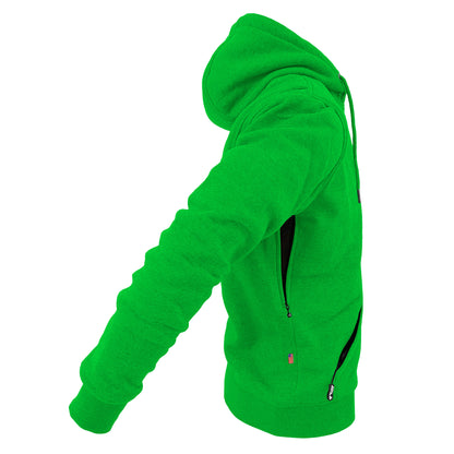 Protective Fleece Unisex Hoodie - Green with Pads