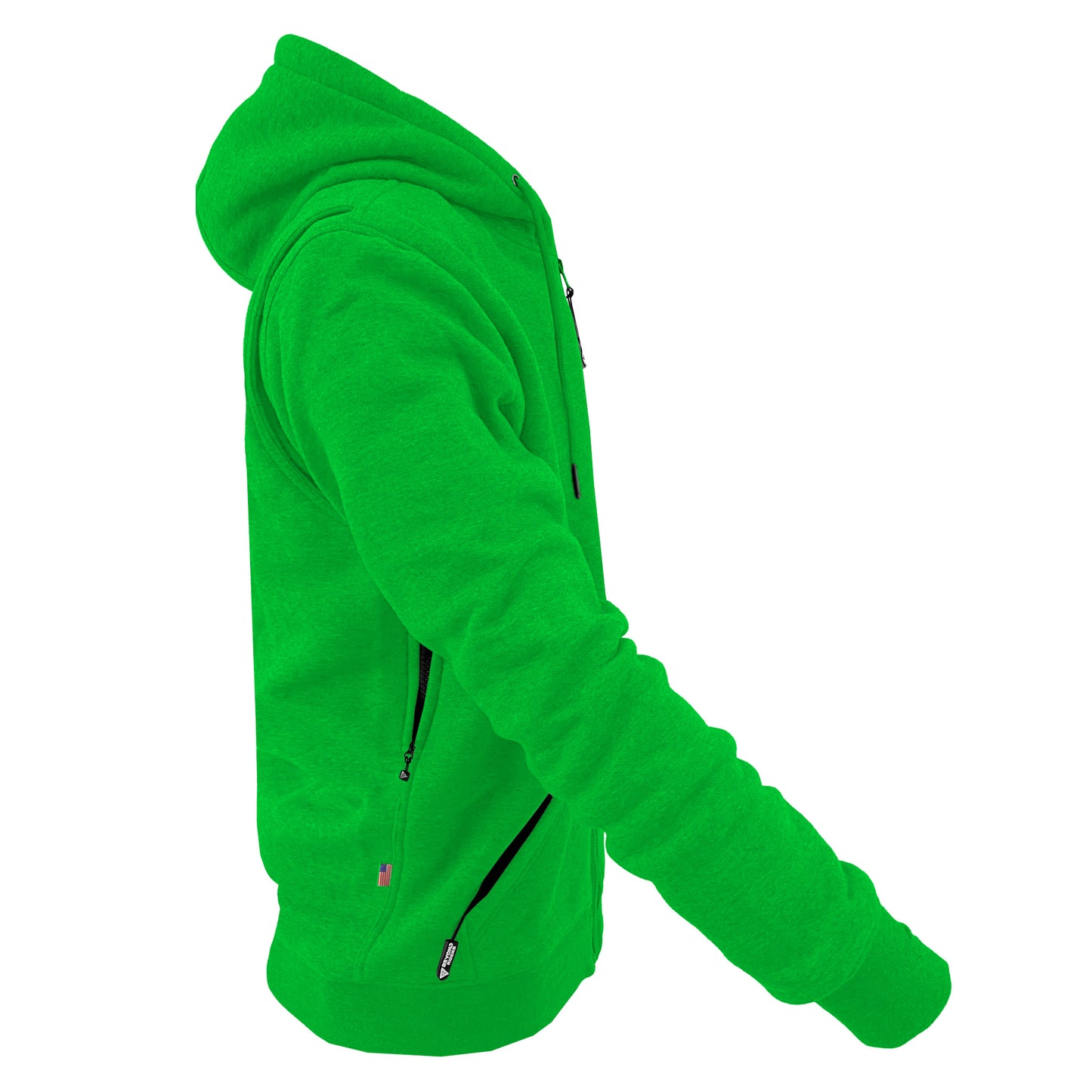 Protective Fleece Unisex Hoodie - Green with Pads