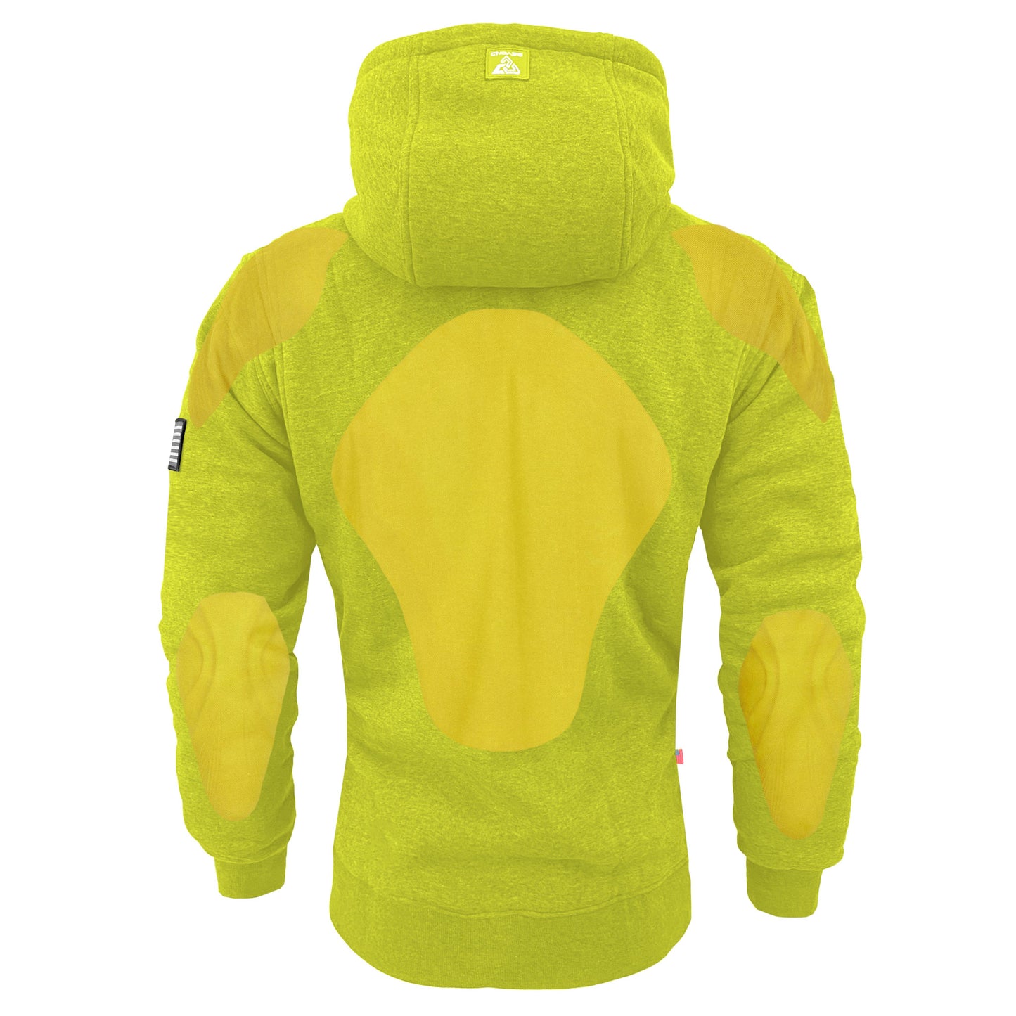 Protective Fleece Unisex Hoodie - Lime Yellow with Pads