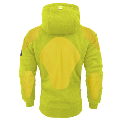 Protective Fleece Unisex Hoodie - Lime Yellow with Pads