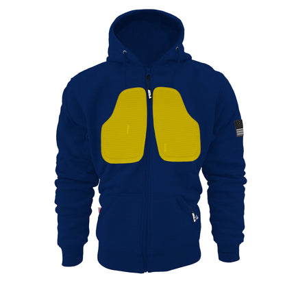 Protective Fleece Unisex Hoodie - Navy Blue with Pads