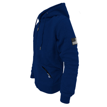 Protective Fleece Unisex Hoodie - Navy Blue with Pads