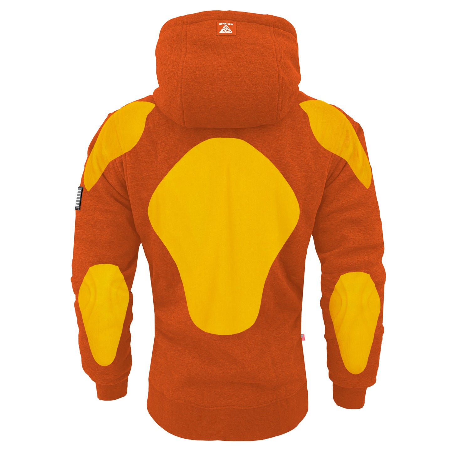 Protective Fleece Unisex Hoodie - Orange with Pads