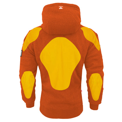 Protective Fleece Unisex Hoodie - Orange with Pads