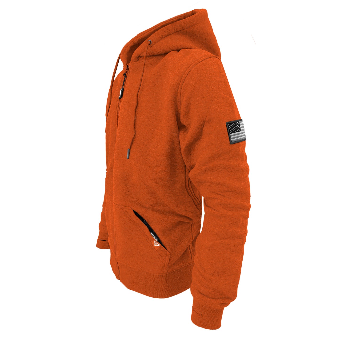 Protective Fleece Unisex Hoodie - Orange with Pads