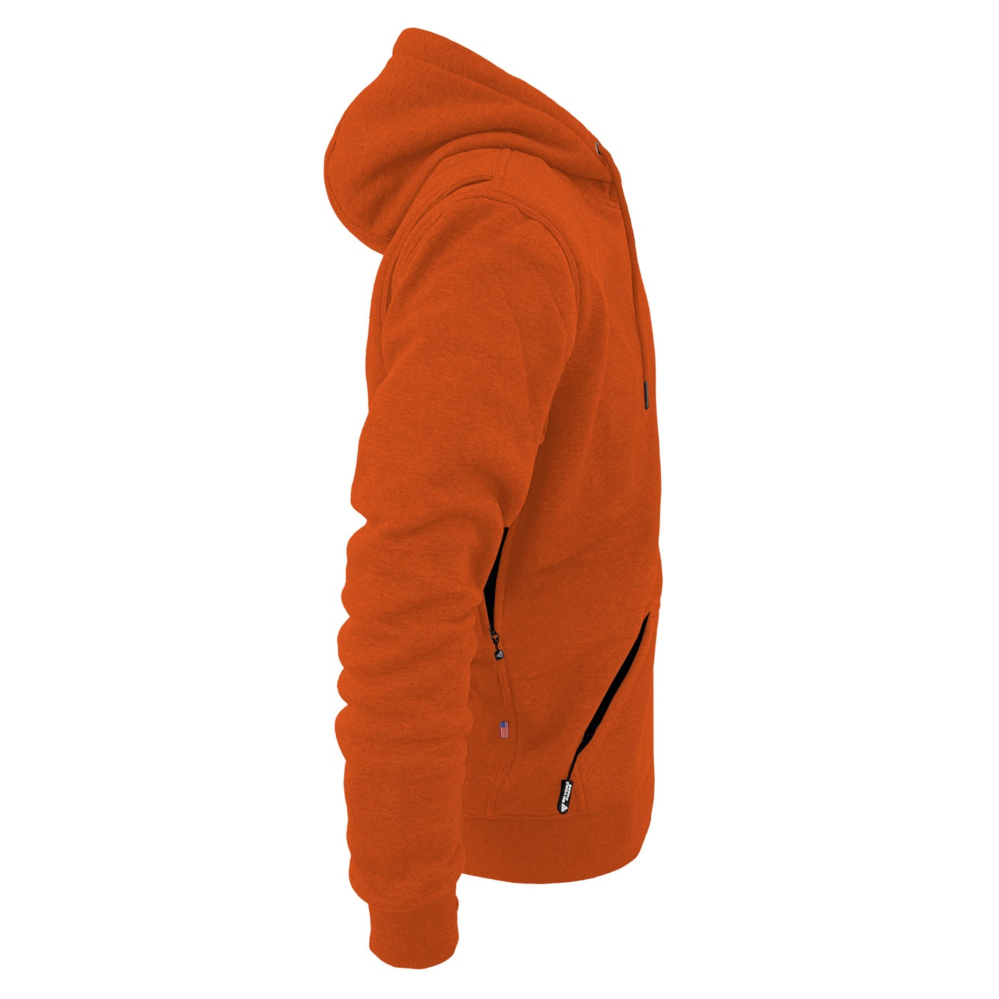 Protective Fleece Unisex Hoodie - Orange with Pads
