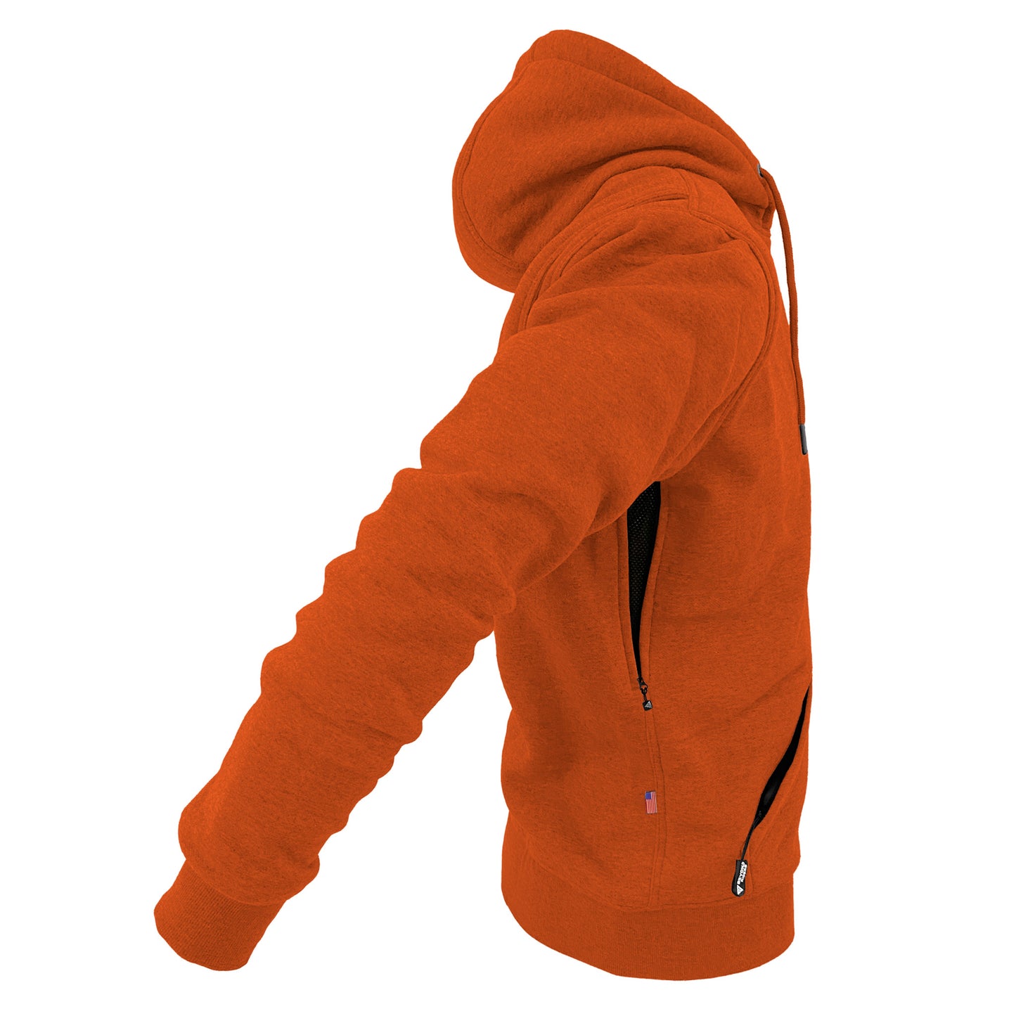 Protective Fleece Unisex Hoodie - Orange with Pads