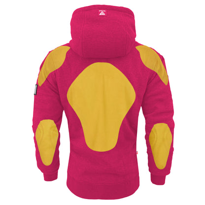 Protective Fleece Unisex Hoodie - Pink with Pads