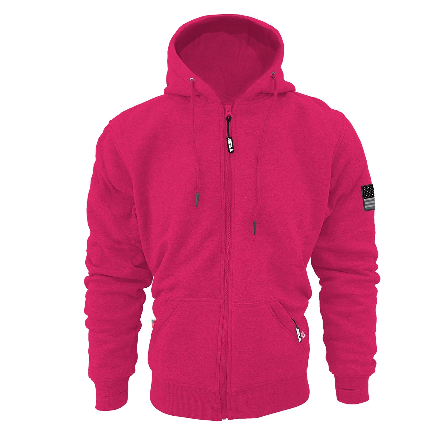 Protective Fleece Unisex Hoodie - Pink with Pads