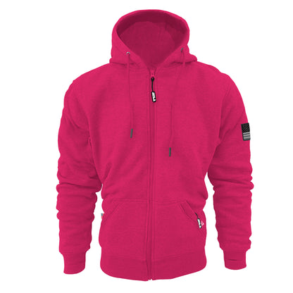 Protective Fleece Unisex Hoodie - Pink with Pads