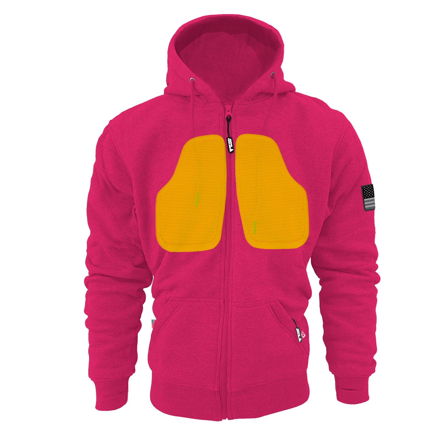 Protective Fleece Unisex Hoodie - Pink with Pads