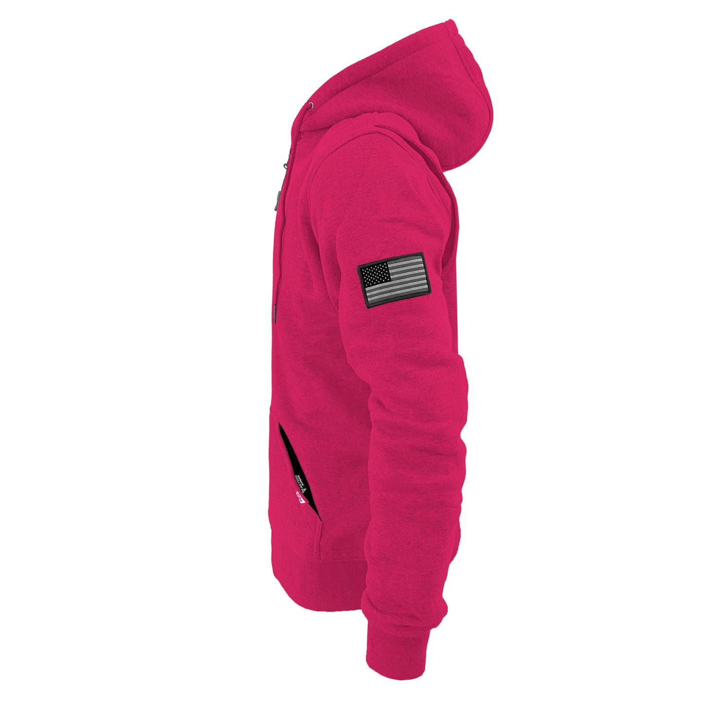 Protective Fleece Unisex Hoodie - Pink with Pads
