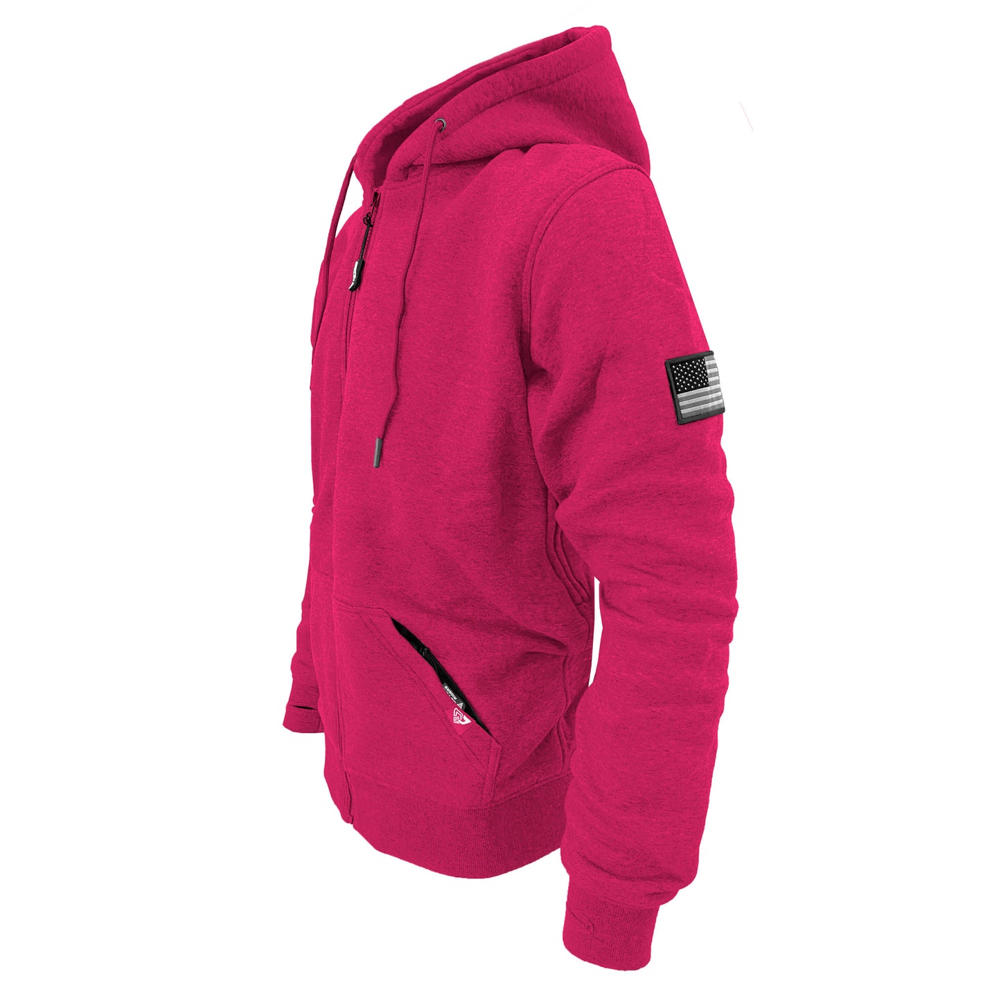 Protective Fleece Unisex Hoodie - Pink with Pads