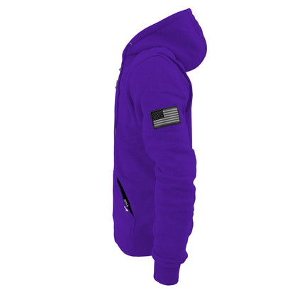 Protective Fleece Unisex Hoodie - Purple with Pads