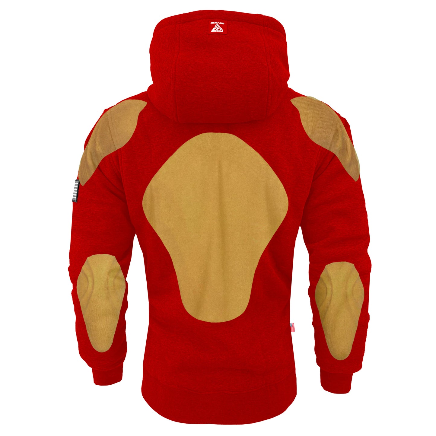 Protective Fleece Unisex Hoodie - Red with Pads