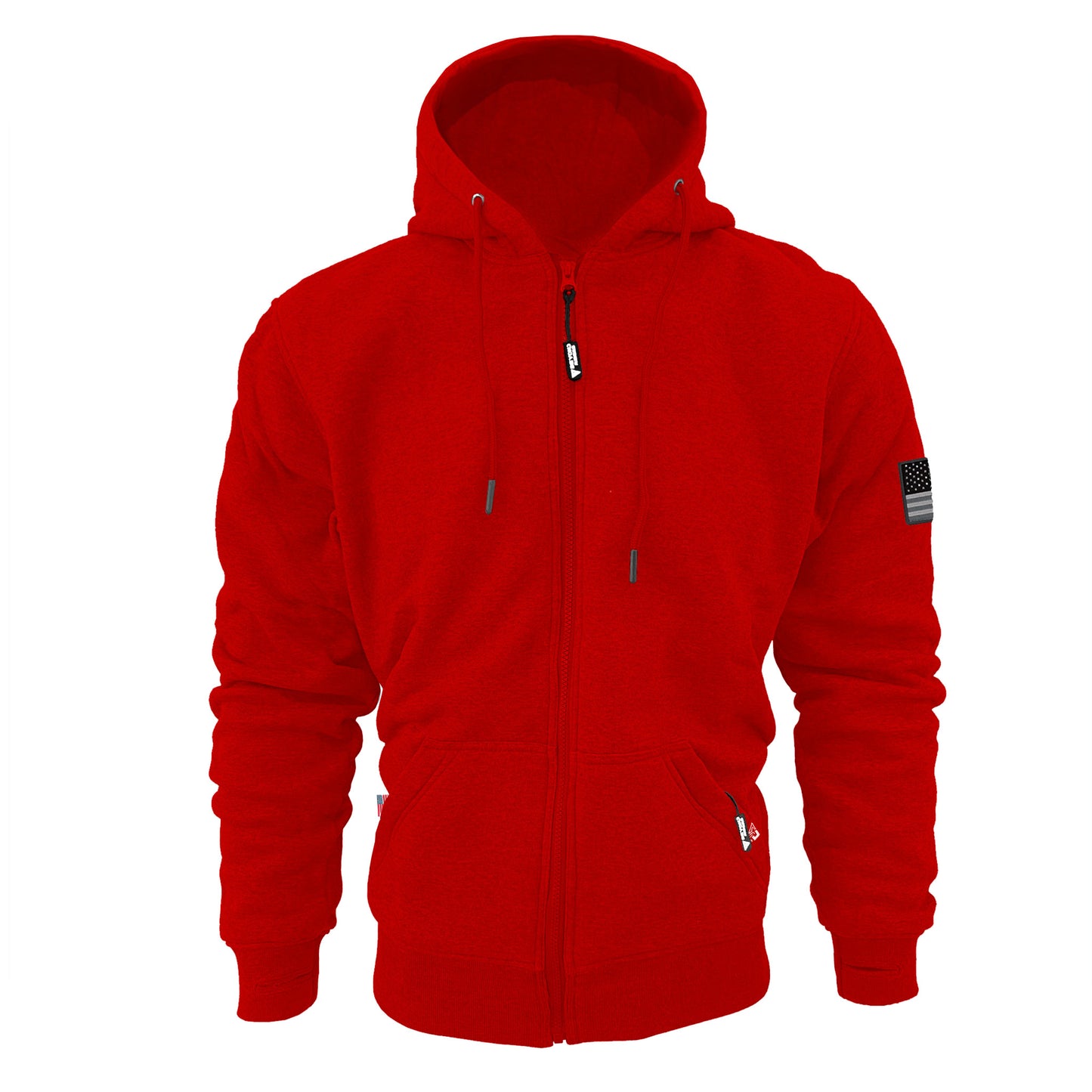 Protective Fleece Unisex Hoodie - Red with Pads