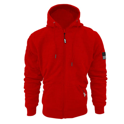 Protective Fleece Unisex Hoodie - Red with Pads