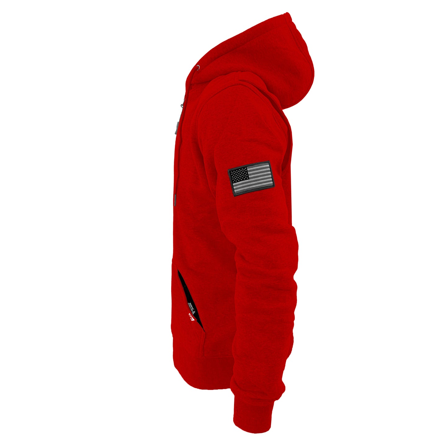 Protective Fleece Unisex Hoodie - Red with Pads