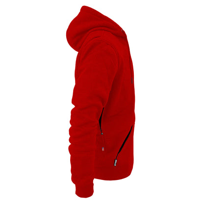 Protective Fleece Unisex Hoodie - Red with Pads