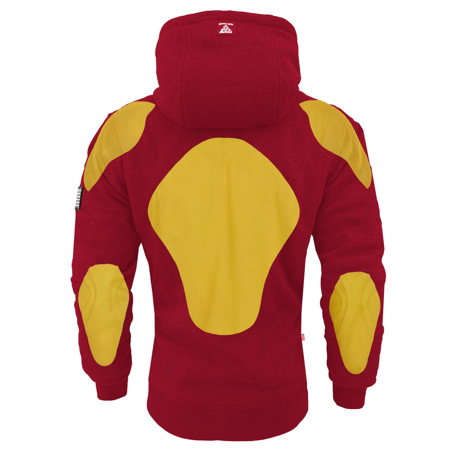 Protective Fleece Unisex Hoodie - Red Maroon with Pads