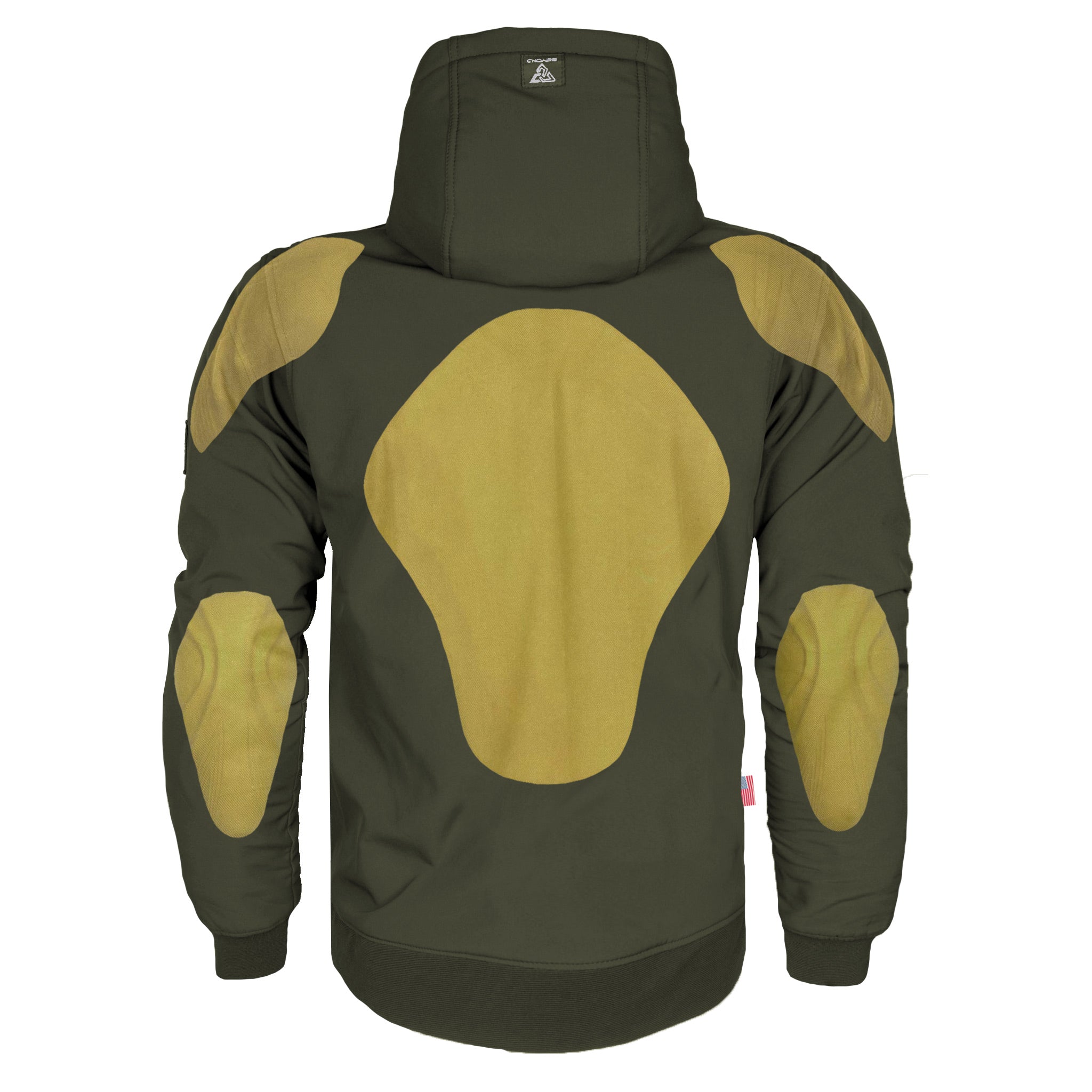 Protective SoftShell Unisex Hoodie - Army Green Matte with Pads