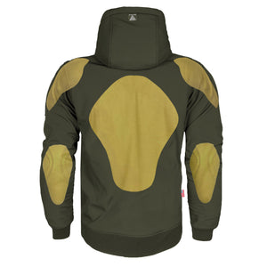 Protective SoftShell Unisex Hoodie - Army Green Matte with Pads