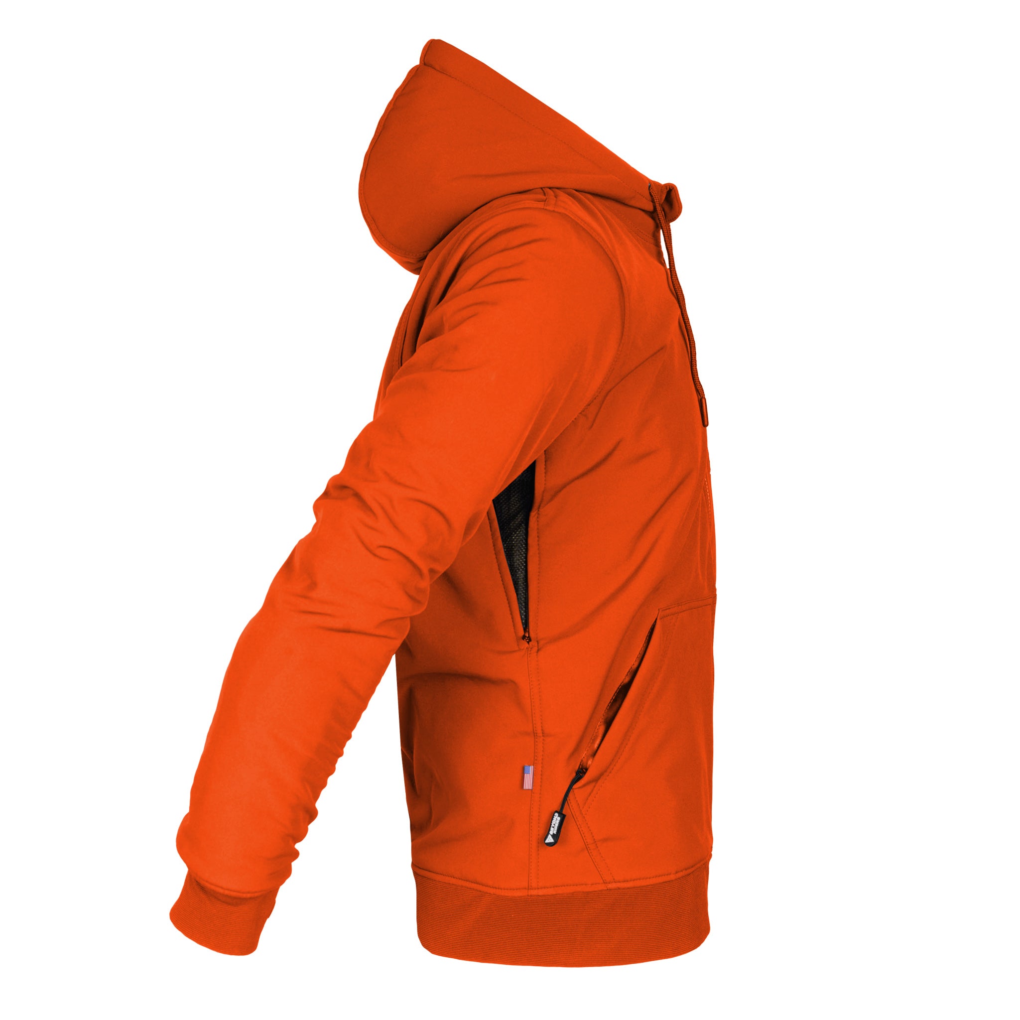 Protective SoftShell Unisex Hoodie - Orange Matte with Pads